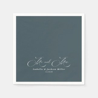 Schwarz/Weiß Einfache Minimalistische Hochzeit Serviette