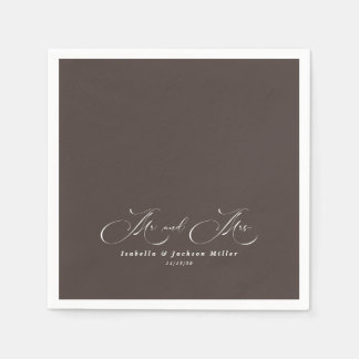 Schwarz/Weiß Einfache Minimalistische Hochzeit Serviette