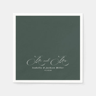 Schwarz/Weiß Einfache Minimalistische Hochzeit Serviette