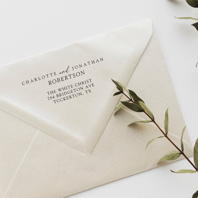 Schwarz-Weiß-Einfache, moderne Adresse Gummistempel (Von Creator hochgeladen)