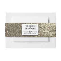 Schwarz-Weiß-Einfache Moderne HochzeitGold-Glitzer