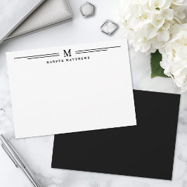 Schwarz-Weiß-einfache-zwei-Rahmen-Minimalist Mitteilungskarte