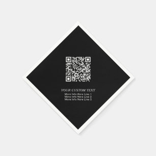 Schwarz-Weiß-einfacher Geschäfts-QR-Code Werbe- Serviette