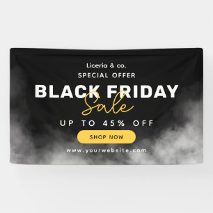 Schwarz-weiß einfaches Black Friday Sale Banner
