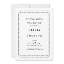 Schwarz-Weiß-Einladung zur Hochzeit, formell