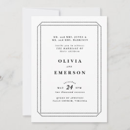 Schwarz-Weiß-Einladung zur Hochzeit, formell