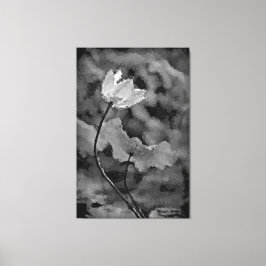 Schwarz-Weiß-einsame Blume Leinwanddruck