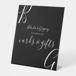 Schwarz-Weiß-Eintritte Hochzeitskarten und Geschen Sockelschild