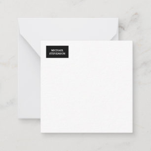 Schwarz-weiß Einzigartiger Minimalistischer Schlic Mitteilungskarte