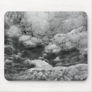Schwarz-Weiß-Eis Abstrakt Mousepad