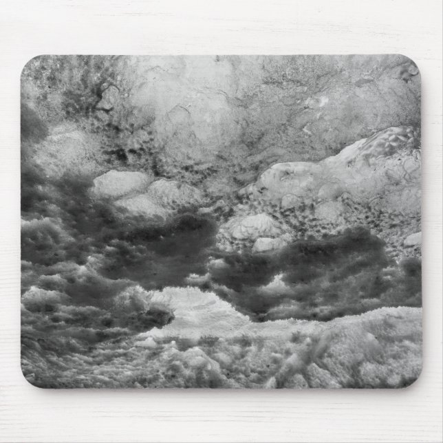 Schwarz-Weiß-Eis Abstrakt Mousepad (Vorne)