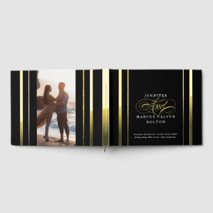 Schwarz-Weiß-Elegant-Feierliche Hochzeit Gästebuch