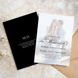 Schwarz-Weiß-Elegant-Kalligrafie-Script-Foto Einladung