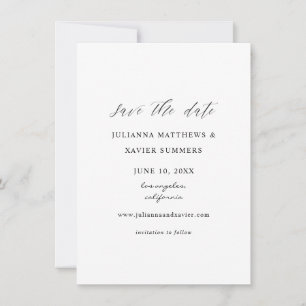 Schwarz-Weiß-Elegant Save the Date