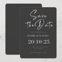 Schwarz-Weiß-Elegant Save the Date Einladung