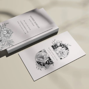 Schwarz-Weiß-Elegant Visitenkarte