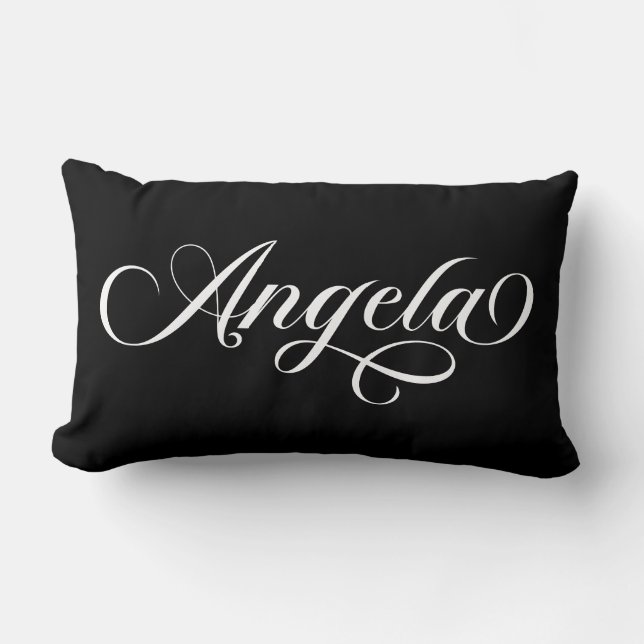 Schwarz-Weiß-Elegante Angela Lendenkissen (Vorderseite)