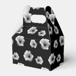 Schwarz-Weiß-Elegante Blume Minimalistisches Muste Geschenkschachtel