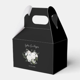 Schwarz-Weiß Elegante Blumenstrauß Modern Geschenkschachtel