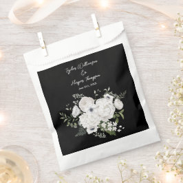 Schwarz-Weiß Elegante Blumenstrauß Modern Geschenktütchen