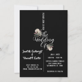 Schwarz-Weiß-Elegante Einladung zur Hochzeit