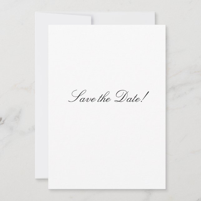 Schwarz-Weiß-Elegante-Script-Hochzeit Save The Date (Vorderseite)