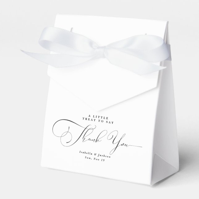 Schwarz & Weiß Eleganter Chic Minimale Hochzeit Geschenkschachtel (Vorderseite)