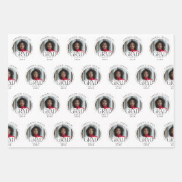 Schwarz-weiß Eleganter, moderner Abschluss Geschenkpapier Set