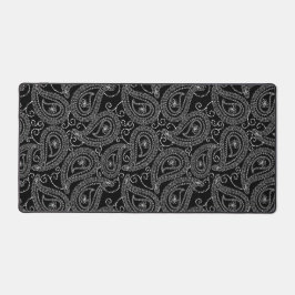 Schwarz-Weiß-elegantes Damask-Muster Schreibtischunterlage
