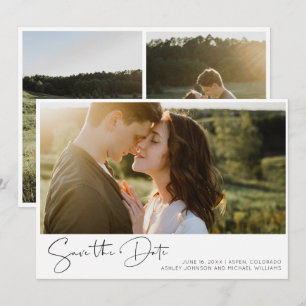Schwarz & Weiß, elegantes Script 2 - Foto Save the Date