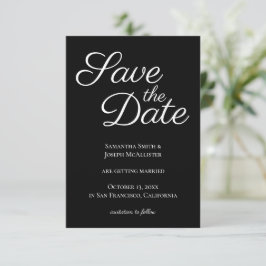 Schwarz-Weiß-Elegantkalligraphie Save the Date Einladung