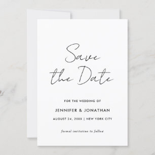 Schwarz-Weiß-Eleganz Modernes Template Minimalisti Save The Date