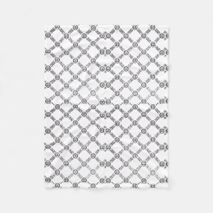 Schwarz-Weiß-Emoji-Geometrisches Muster Fleece-Dec Fleecedecke