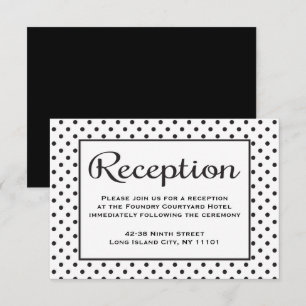 Schwarz-Weiß-Empfang-Polka-Punkt-Hochzeitsfeier Einladung