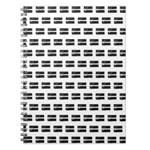 Schwarz-Weiß "Equals" Math Symbol Lino Cut Notizblock
