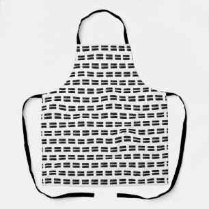 Schwarz-Weiß "Equals" Math Symbol Lino Cut Schürze