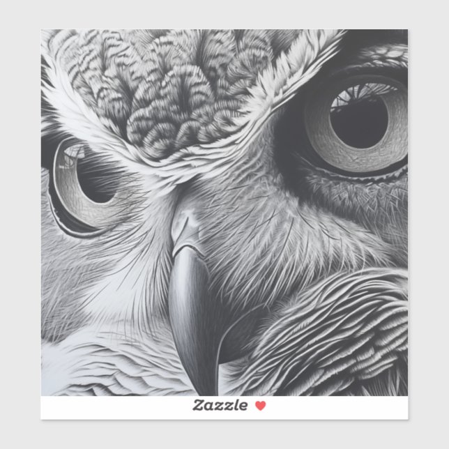 Schwarz-Weiß-Eule-Gesicht Aufkleber (Blatt)