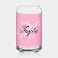 Schwarz-Weiß-Extravagant-Monogramm-Rosa