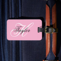Schwarz-Weiß-Extravagant-Monogramm-Rosa