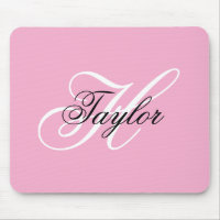 Schwarz-Weiß-Extravagant-Monogramm-Rosa