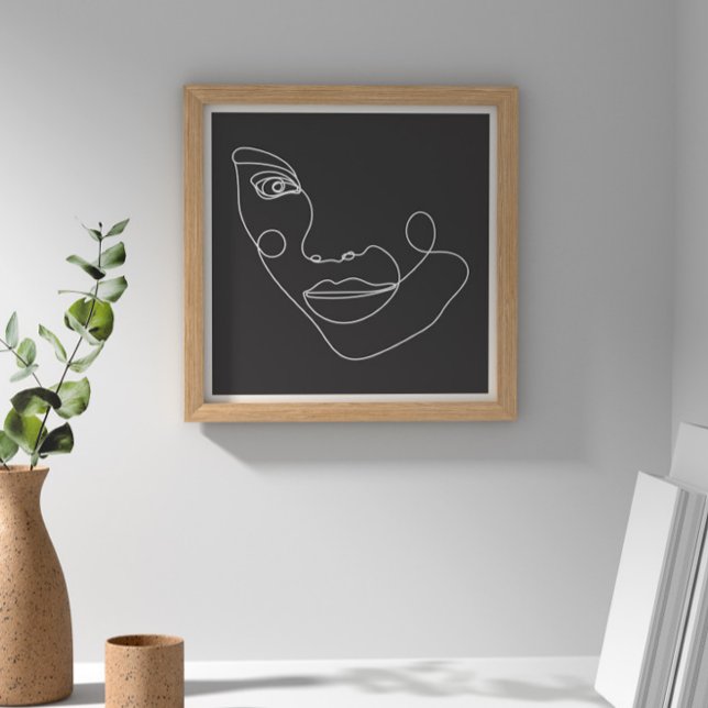 Schwarz-Weiß-Face Line Poster (Von Creator hochgeladen)