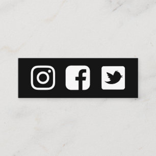 Schwarz-Weiß-Facebook-Twitter Mini Visitenkarte