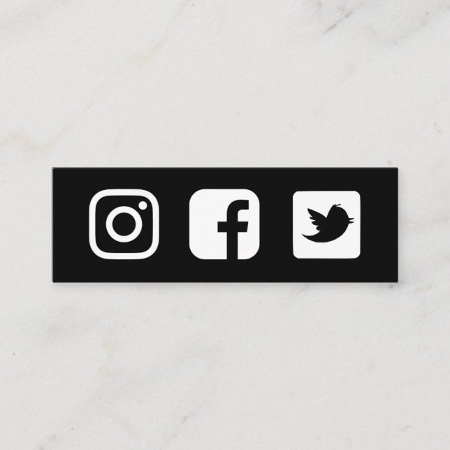 Schwarz-Weiß-Facebook-Twitter Mini Visitenkarte (Vorderseite)