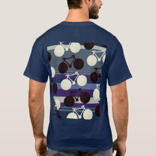 Schwarz-Weiß-Fahrräder und Streifen T-Shirt