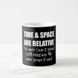 Schwarz-Weiß-Familien-lustiger-Wissenschaftszitat Kaffeetasse