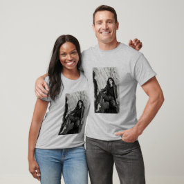 Schwarz-weiß Fashion Sketch T-Shirt