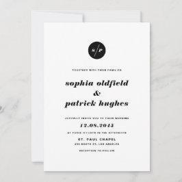 Schwarz-Weiß-Fett-Italienische Hochzeit der Typogr Einladung