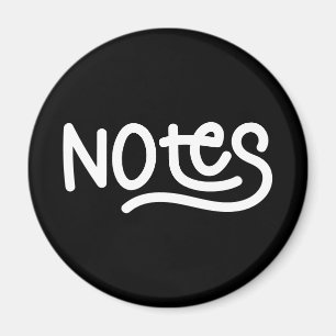 Schwarz-weiß-fette Handschrift-Notizen-Typografie Magnet