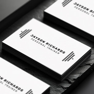 Schwarz & Weiß Fetter Hantel Personal Trainer Einf Visitenkarte