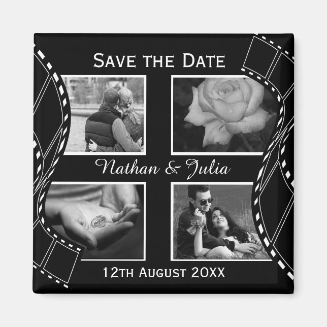 Schwarz-Weiß-Filmrolle Magnet (Vorne)